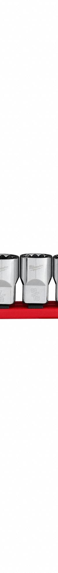 MILWAUKEE Socket Set - SAE 12pt: 1/2 in Drive Size, Small Set (0-50 pieces) Set Size, 13 Pieces, SAE (MPN 48-22-9422). Key specifications — attr1204251: MILWAUKEE; attr1215453: 1/2 in; attr1215454: 3/8 in to 1-1/8 in; attr1224229: Friction.