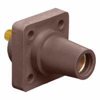 Single Pole Receptacle: Brown, Straight Taper Nose Mating, Threaded Stud Termination, 400 A (MPN 16R24-UH). Key specifications — Series: 16; Receptacle Gender: Female; Brand: LEVITON.