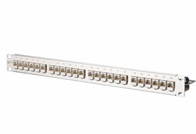 METZ CONNECT RU Frame: Rack, Stainless Steel, IDC Connection x RJ45, 180° Mounting Angle - Voice & Data Housings, Panels & Connector Components