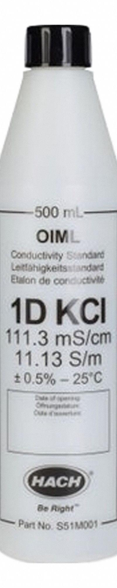 HACH Conductivity Standard Solution: 500 mL Volume, Liquid, Solution, S51M001 - Conductivity Standards