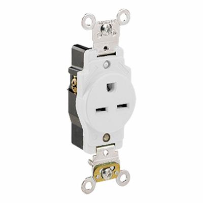 LEVITON Plugs and Receptacles: Single, 6-15, White, 250V AC, 15 A, 2 Pole / 3 Wire (MPN 5661-W) - General Purpose Receptacles