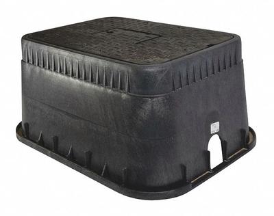 NDS Meter Box: Polyolefin, Rectangular, 12 in Overall Ht, 20 in Overall Wd - Valve & Meter Boxes