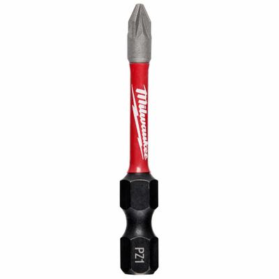 MILWAUKEE Power Bit: Power Bit, Imperial, Pozidriv Head, PZ1 Bit Industry Size, Std - Pozidriv Bits