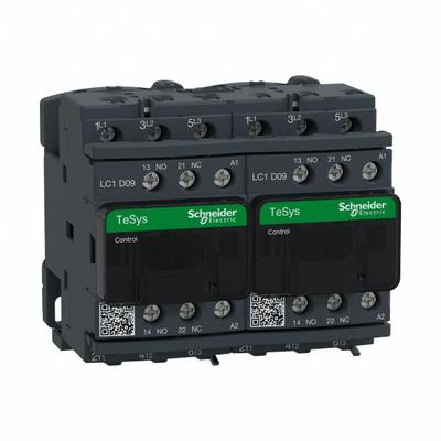 SCHNEIDER Magnetic Contactor: Reversing, 3 Poles, 3NO Contacts, 9 A - Reversing IEC Contactors