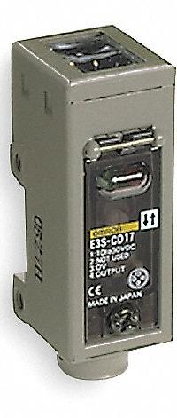 OMRON Photoelectric Sensor: Non-Terminated Cable, 10-30V DC, NPN and PNP (MPN E3SCD61). Key specifications — Brand: OMRON; Electrical Connection: Bare Wire; Manufacturer Part Number: E3SCD61; Body Material: Zinc; DC Supply Voltage Rating: 10-30V DC; NEMA Enclosure Rating: 6P; Series: E3S-C; Electrical Installation Type: Prewired Cable.