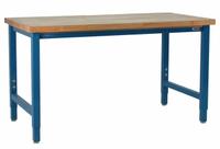 BENCHPRO Workbench: Adj Ht, Butcher Block, 60 in x 36 in, 6,600 lb Overall Load Capacity, Blue (MPN KW3660+LP). Key specifications — Brand: BENCHPRO.