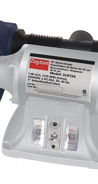 DAYTON Bench Grinder: Fixed Speed - Fixed-Speed Bench Grinders with Dust Exhaust Port