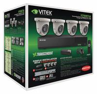 VITEK Digital Video Recorder Kit: Turret, 4 Cameras Included, 2.8 mm Max Focal Lg, 1080p, 12V DC (MPN VT-TH2KT46TA-2). Key specifications — Brand: VITEK; Camera Operating Voltage: 12V DC; Camera Resolution: 1080p; Lens Type: Fixed; Indoor/Outdoor Usage: Outdoor.