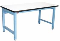 PRO-LINE Workbench: Adj Ht, Laminate, 72 in x 36 in, 5,000 lb Overall Load Capacity, Blue (MPN HD7236C-L14/HDLE-6). Key specifications — Brand: PRO-LINE.