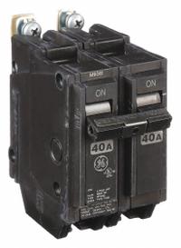 GE Miniature Circuit Breaker: THQB, 40 A, 120/240V AC, Single Phase, 10kA at 120/240V AC, Std (MPN THQB2140). Key specifications — attr195972: 40 A; attr195973: 120/240V AC; attr195974: Single; attr195975: 10kA at 120/240V AC; attr195976: Load Centers.