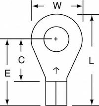 3M Ring Terminal: Bare, 1/4 in Stud Size, 12 AWG to 10 AWG Wire Sizes, 600 V, Butted Barrel & Seam (MPN MU10-14R/SK). Key specifications — Brand: 3M.