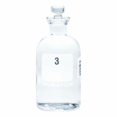 WHEATON Bottle: 300 mL, Robotic Stopper, 165 mm, Colorless, Closure Included - Glass Lab BOD Bottles