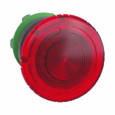SCHNEIDER Emergency Stop Push Button: Red, 22 mm Mounting Size, Non-Metallic - Illuminated Mushroom-Head Push-Button Operators