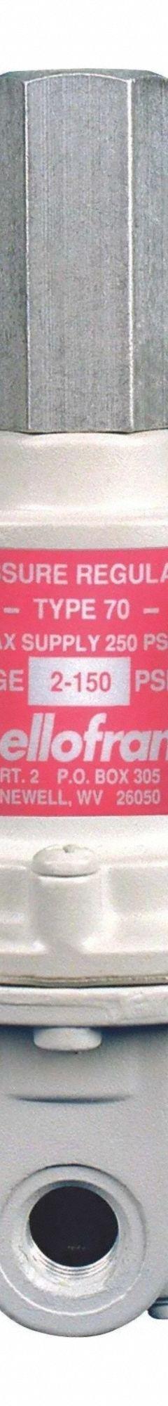BELLOFRAM Compressed Air Regulator: Type 70, 960093000, 3/8 in NPT Female, Relieving, Aluminum, Knob. Key specifications — attr1284808: 960093000; attr1284810: Knob; attr1284819: Aluminum; attr1284840: Through-Panel Mount; attr1284851: Relieving; attr1284852: Nitrile.