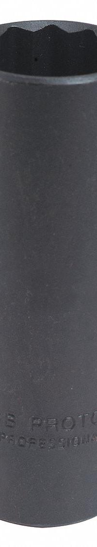 PROTO Socket: SAE, 1/2 in Drive Size, 11/16 in Socket Size, 12-Point, Deep, Black Oxide, Socket (MPN J5322B). Key specifications — attr1204417: PROTO; attr1204392: Black Oxide.