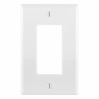 LEVITON Wall Plate: Decorator-Rocker, 1 Gang, White, Midsize Size (MPN PJ26-W). Key specifications — Brand: LEVITON; Material: Nylon.