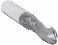 APPROVED VENDOR Ball End Mill: Carbide, AlTiN Coated, 2 Flute, 9 mm Mill Dia, 22 mm LOC, 63 mm OAL (MPN 221-001490B)