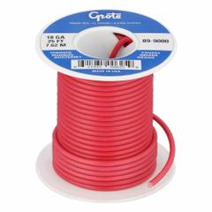 GROTE Primary Automotive Wire: GPT, 25 ft, 1 Conductor, 18 AWG, Red, 60 V Volt (MPN 89-9000). Key specifications — Brand: GROTE.