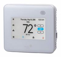 JOHNSON CONTROLS Low Voltage Thermostat: Heat and Cool, White, B1/B2/COS/R/Sensor, 7-Day (MPN TEC3323-14-000). Key specifications — Application: Heat and Cool; Housing Color: White; Programming Capability: 7-Day; Terminal Designations: Sensor; Smart Capabilities: Occupancy Sensing; Humidification Control: Yes; Brand: JOHNSON CONTROLS; Control Type: Touch Screen.