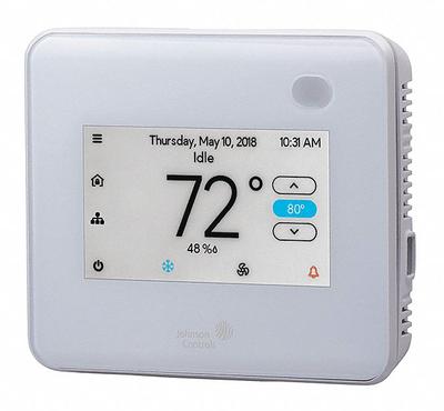 JOHNSON CONTROLS Low Voltage Thermostat: Heat and Cool, White, B1/B2/COS/R/Sensor - Commercial Thermostats