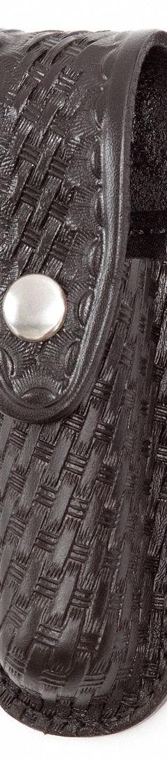 GOULD & GOODRICH, INC. Flashlight Pouch: Black, Leather, Basket Weave, Snap Closure (MPN B672-4W). Key specifications — attr188437: Black; attr188438: Leather; attr188431: Flashlight Pouch.