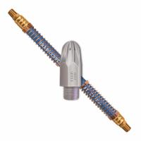 EXAIR Blow Off Station: 10 scfm Air Consumption, Focused, 250 psi Air Pressure, 18 in Hose Lg (MPN 1103-9268). Key specifications — attr1341131: EXAIR; attr1341162: Air Nozzle; attr1341142: Mini Super Air Nozzle in Zinc/Aluminum w/ 18" Stay Set Hose; attr1341129: Focused.