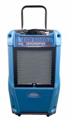 Portable Dehumidifier: LGR 6000Li, Water Damage Restoration, Low Grain Refrigerant, R-32. Key specifications — Includes Hour Meter: Hour Meter Included; Includes Air Filter: Air Filter Included; Includes Drain Hose: Drain Hose Included; Brand: DRI-EAZ.