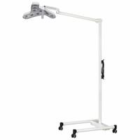 WALDMANN Exam Light: LED, 100,000 lux @ 100 cm, Floor Stand, 3700K/4300K/4700K, 95 CRI, 40 W Watt (MPN D15918000). Key specifications — Operating Voltage: 100 to 240V AC; Illumination: 100,000 lux @ 100 cm; Manufacturer Part Number: D15918000; Brand: WALDMANN; Color Temperature: 3700K.