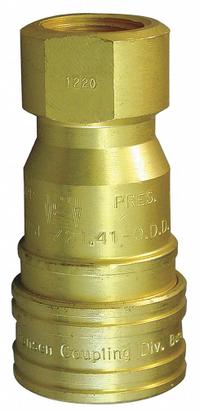 DANFOSS Portable Gas Heater Quick Connect Coupling: Portable Gas Heaters, 31C945, 1 in Coupling Size (MPN 100012). Key specifications — Brand: DANFOSS; Pipe Connection: 1 in (F) NPT; Coupler Type: Coupler Body; Material: Brass; Compatible with Product Type: Portable Gas Heaters; Compatible Grainger Part Number: 31C945.