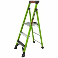 LITTLE GIANT Platform Stepladder: 5 ft Ladder Size, Fiberglass, 375 lb Load Capacity, 19 lb Wt (MPN 15405-001). Key specifications — Brand: LITTLE GIANT; Included Features: Comfort Top Step.