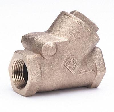 MILWAUKEE VALVE Swing Y Check Valve: Swing, Y-Style Valve Body, 1 1/2 in Pipe Size, FNPT x FNPT - Bronze Y Swing Check Valves