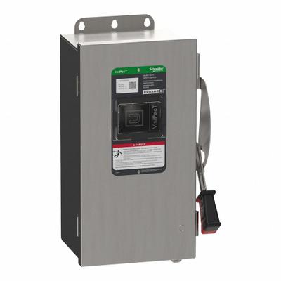 SCHNEIDER Safety Switch: Fusible, 60 A, Three Phase, 600V AC/DC, 316 Stainless Steel - Fusible Safety Switches