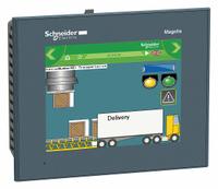 SCHNEIDER ELECTRIC Touch Panel: TFT Color LCD, 5.7 in Display Screen Size, 24V DC, Resistive (MPN HMIGTO2310). Key specifications — attr1075199: 24V DC.