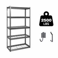 APPROVED VENDOR General Purpose Boltless Metal Shelving: Standalone, Heavy Duty, 30 in x 12 in, Open (MPN B-ATLAS301260-5D500). Key specifications — Finish: Powder Coated; Maximum Post Load Capacity: 2500 lb; Decking Material: Steel; Color: Dark Grey; Beam Profile: Standard; Brand: APPROVED VENDOR; Duty Rating: Heavy Duty; Side Panel: Open.