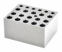 OHAUS Modular Block: Anodized Aluminum, 3 in Overall Wd, 3 3/4 in Overall Lg, 21 Wells (MPN 30400194). Key specifications — Product Type: Dry Bath Block; Includes Thermometer Well: Yes; Material: Anodized Aluminum; Brand: OHAUS.