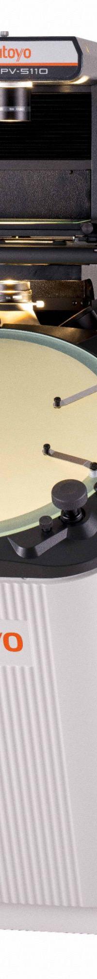 MITUTOYO Optical Comparator: Vertical, Inverted Image, 15.9 in x 9.8 in Table Size, 10X (MPN 304-919-11A-KA). Key specifications — attr1183445: Inverted Image; attr1183446: 15.9 in x 9.8 in; attr1183447: 10X; attr1183448: 20 in; attr1183450: 8 in; attr1183451: 4 in; attr1183467: MITUTOYO.