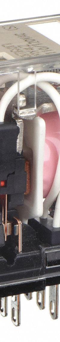 OMRON General Purpose Relay: Socket Mounted, 5 A Current Rating, 120V AC, 4PDT, 14 Pins/Terminals (MPN MY4Z-AC110/120(S)). Key specifications — Brand: OMRON; Base Type: Square; Mounting Style: Plug-In; Pin Shape: Flat; Electrical Connection: Quick-Connect; Manufacturer Part Number: MY4Z-AC110/120(S); Operating Current: 3 A at 220V AC (Resistive Load); Series: MY Series.