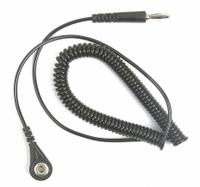 APPROVED VENDOR Static Control Cord, Straight: 7 Strand Tinsel Wire with Strain Reliefs at Both Ends (MPN 4ECV7). Key specifications — Cord Shape: Coiled; Plug Connection: Straight Banana Plug; Cord Construction: Single-Wire; Brand: APPROVED VENDOR.