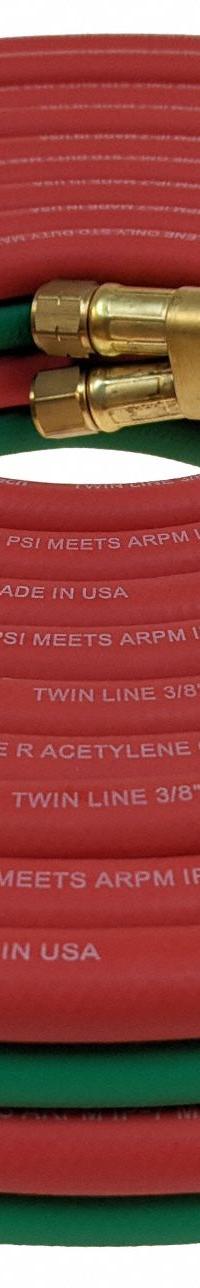 Twin Line Welding Hose: 3/8 in Hose Inside Dia., Green/Red, BB x BB, 50 ft Hose Lg (MPN TWR-06-050BB). Key specifications — Hose Color: Red; Fitting Type: BB x BB; Brand: CONTINENTAL.