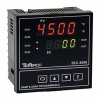 TEMPCO Temperature Controller: TEC-4500, 1/4 DIN Size, Programmable, PID, 90 to 264V AC, Digital (MPN TEC58003). Key specifications — Brand: TEMPCO; Alarms: 2A Relay; Control Mode: PID; Current: 0.125; Display Type: Digital; Input Voltage: 90 to 264V AC; Output: (2) 2 A Relay; Product Type: Temperature Controller.