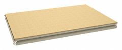 TENNSCO Boltless Shelving: 36 in x 24 in, 500 lb Load Capacity, Particleboard, Sand (MPN ZVES-3624D SAND). Key specifications — Decking Material: Particleboard; Decking Finish: Unfinished; Shelf Configuration: Single Straight; Color: Sand; Frame Material: Steel; Brand: TENNSCO; Frame Finish: Zinc Plated; Product Type: Boltless Shelving.