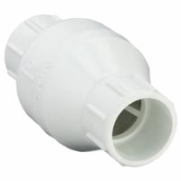 DAYTON Spring Check Valve: Inline Valve Body, 1 1/4 in Pipe Size, Socket x Socket, PVC, Female, Std (MPN 4RG73). Key specifications — Brand: DAYTON; Poppet Material: Stainless Steel.