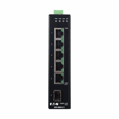 EATON TRIPP LITE Ethernet Switch: Managed, DIN Rail, 5 Ports, RJ45, (5) 10/100/1000 MBps - DIN Rail-Mount Ethernet Switches