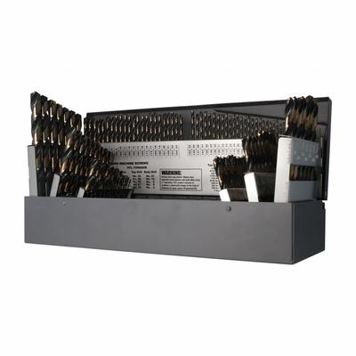 CLE-LINE Jobber Length Drill Bit Set: 115 Pc, 1/16" to 1/2" by 64ths, #60 to #1 - General Purpose High-Speed Steel Jobber-Length Drill Bit Sets