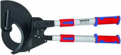 KNIPEX Ratchet Cable Cutter: Multi-Component Handle, Shear - Ratcheting Electrical & Data Cable Cutters