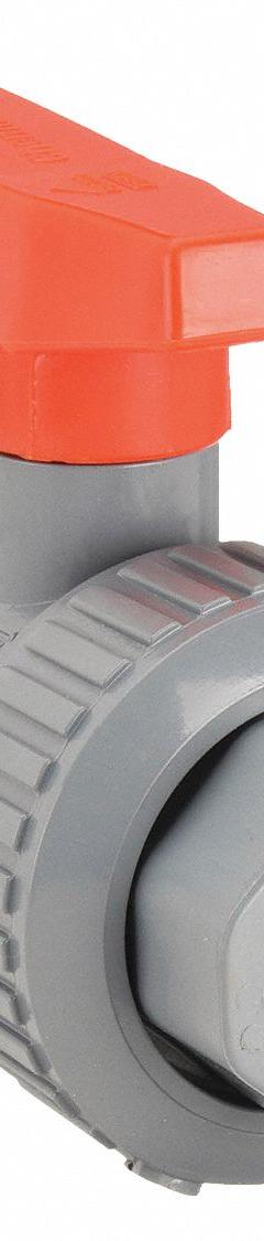 CHEMTROL Manual Two-Way Ball Valve: 1 1/4 in, CPVC, Straight, True Union Socket/True Union NPT (MPN U51TB-V 11/4). Key specifications — Brand: CHEMTROL; Handle: Lever.