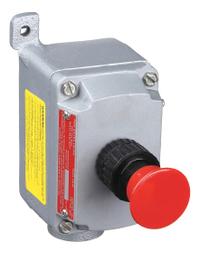 Control Station: 1 Gang, Mushroom Head Push Button, 1NO/1NC, Emergency Stop, 0 Pilot Lights, 1 in (MPN EFDB110-UM1). Key specifications — Legend: Emergency Stop; Action: Maintained; Contact Form: 1NO/1NC; Brand: APPLETON ELECTRIC; Operator Configuration Type: (1) Mushroom Push Button.