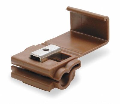 3M Insulation Displacement Connector: 2 Ports, Brown, 10 AWG – 10 AWG Run Size Range - Double-Port Run Tap Wire Connectors