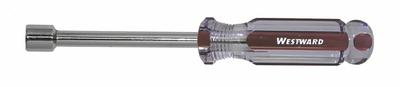 WESTWARD Solid Round Shank Nut Driver: Straight, Metric, Without Magnetized Tip - Standard Nut Drivers