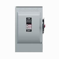 SIEMENS Safety Switch: Non-Fusible, 200 A, Single or Three Phase, 240V AC, Galvanized Steel, Outdoor (MPN GNF324RA). Key specifications — attr867131: SIEMENS.